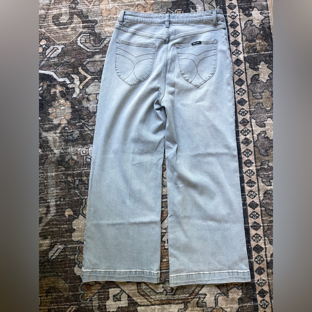 ROLLA'S WOMEN'S LIGHT WASH HIGH RISE SAILOR WIDE LEG JEANS - Picture 7 of 7